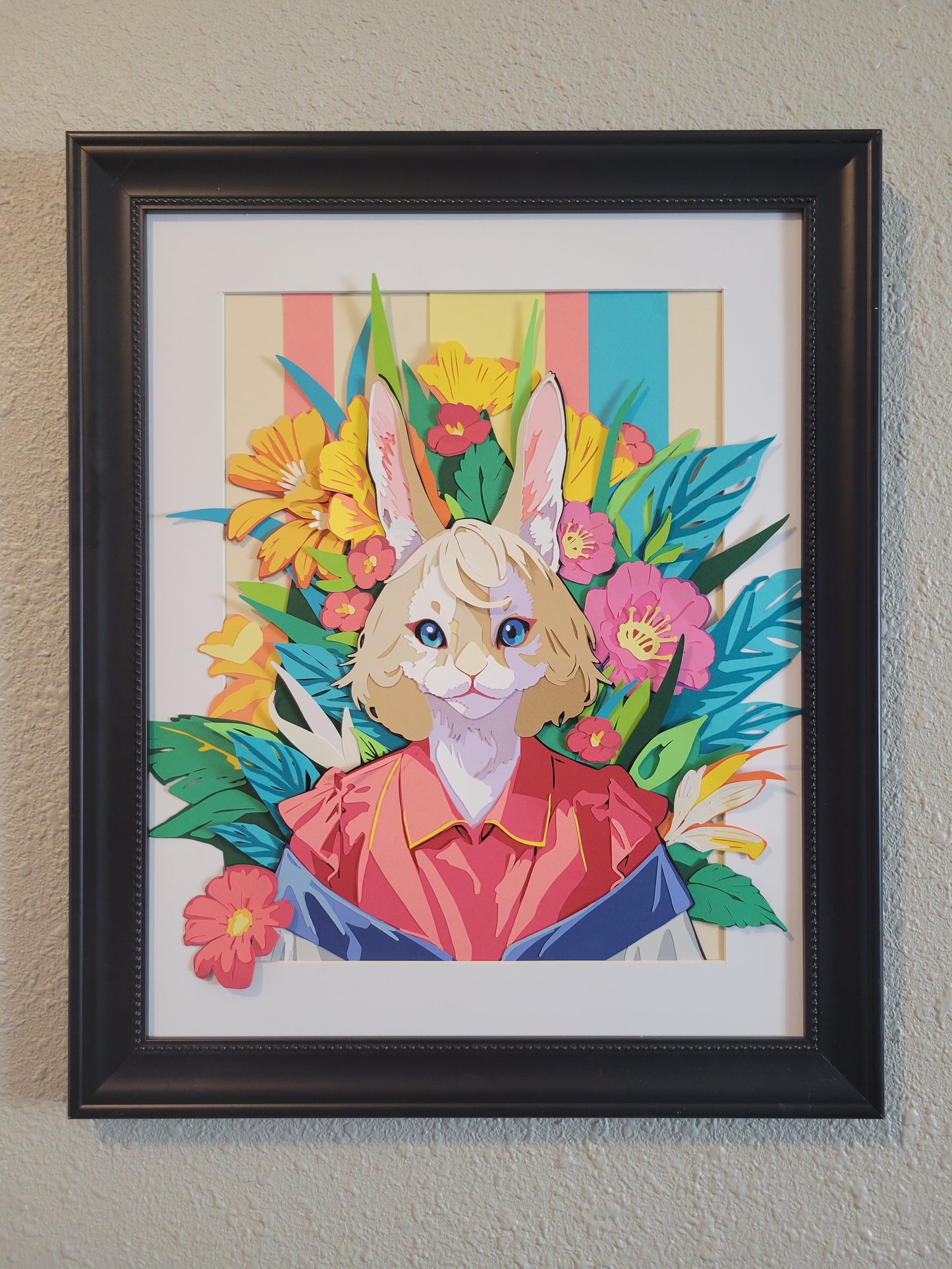 Urban Animal Portrait - Floral Rabit