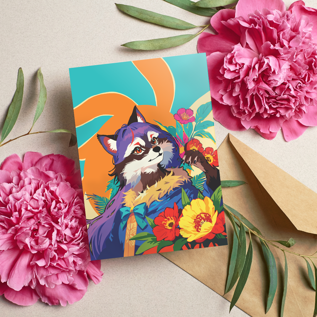 Urban Animal Portrait - Purple Breeze Raccon