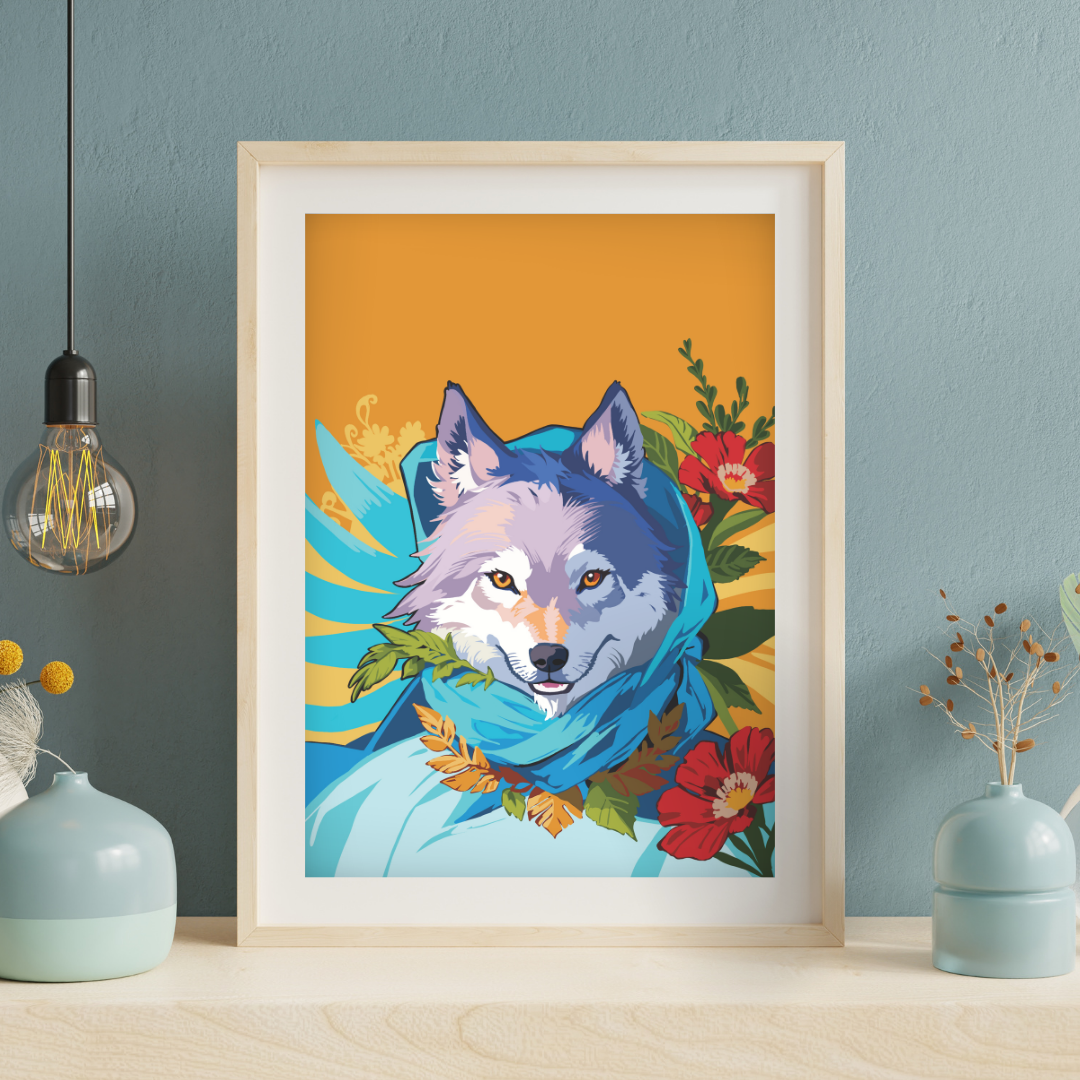 Urban Animal Portrait - Cloaked Wolf