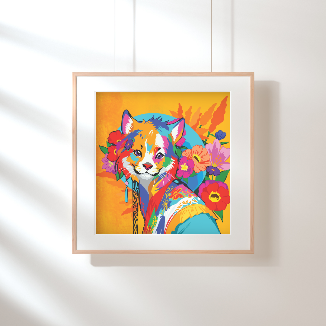 Urban Animal Portrait - Flower Feline