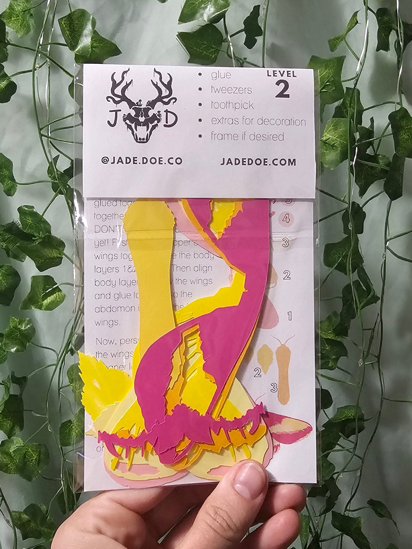 DIY Butterly - Rosy Maple Moth - DIY Your Own Paper Specimen