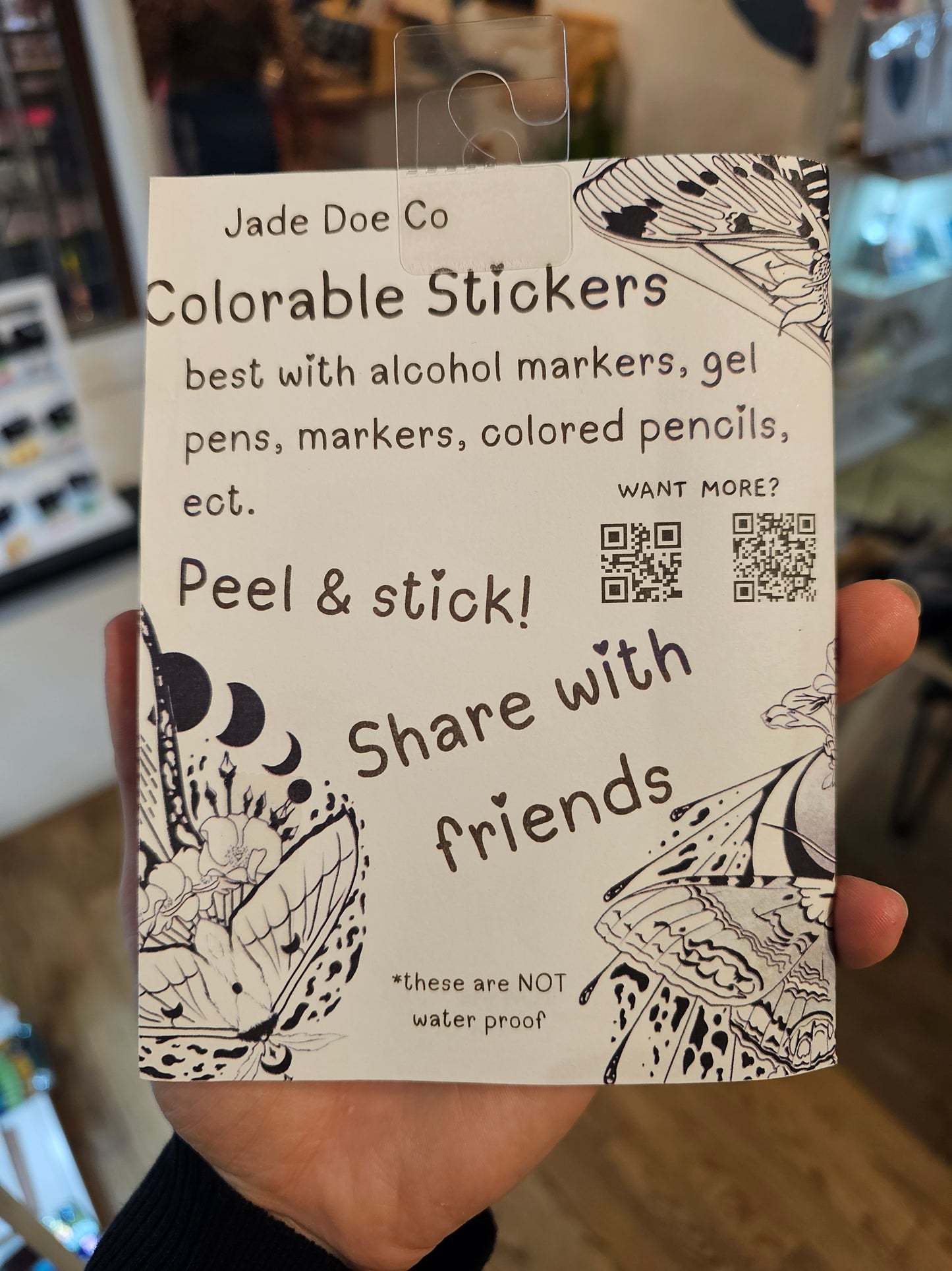 Coloring Book - Astrology Moth Sticker